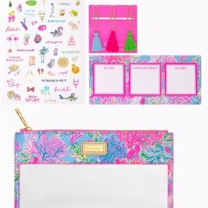 Lilly Pulitzer Agenda Bonus Pack, office supplies, large pouch, post its